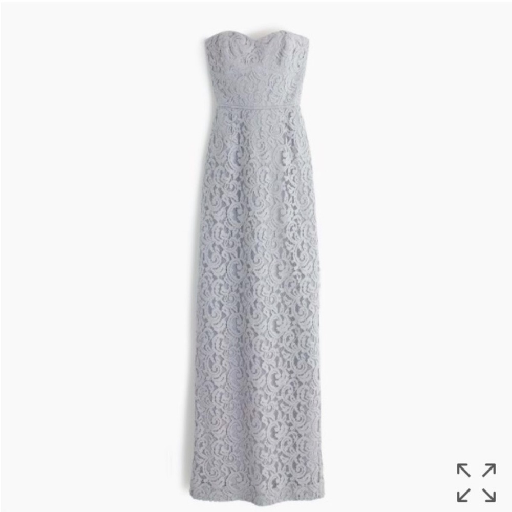 J Crew lace strapless gown